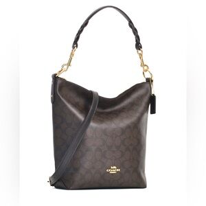 Coach Abbie Duffle Bag In Signature Canvas Brown and Black